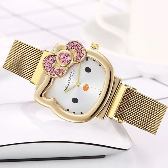 Hello Kitty Gold Mesh Watch - Picture 1 of 4